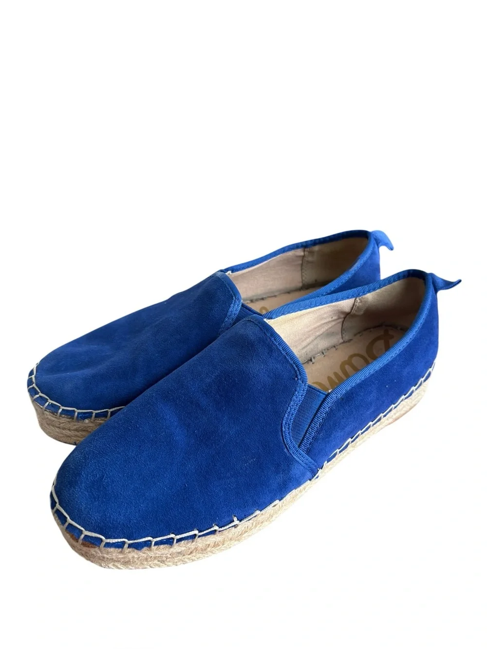 Sam Edelman Womens Carrin Platform Espadrille Shoes Size 8 Suede Royal Blue